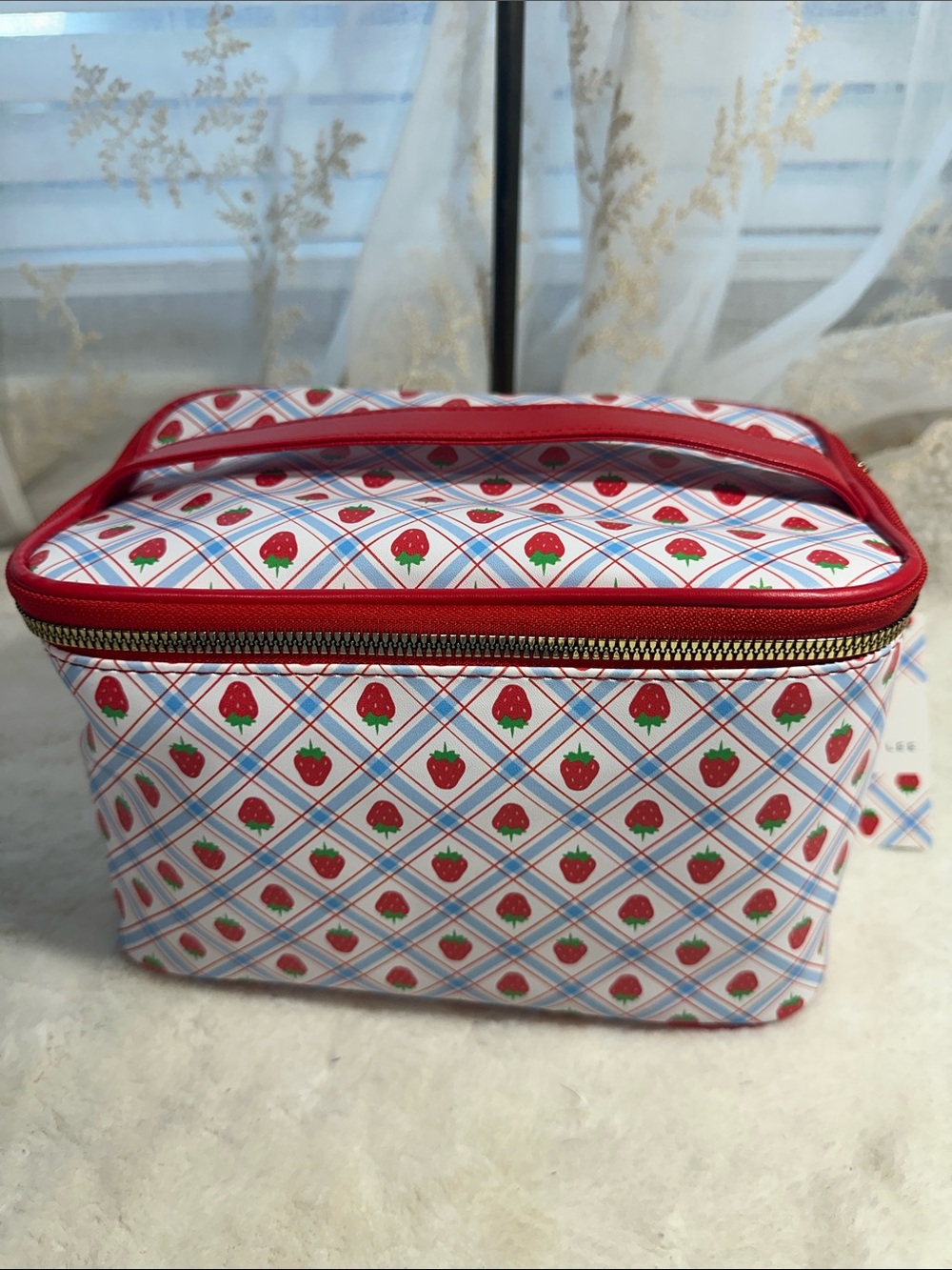 Dabney Lee strawberry 🍓 themed makeup bag